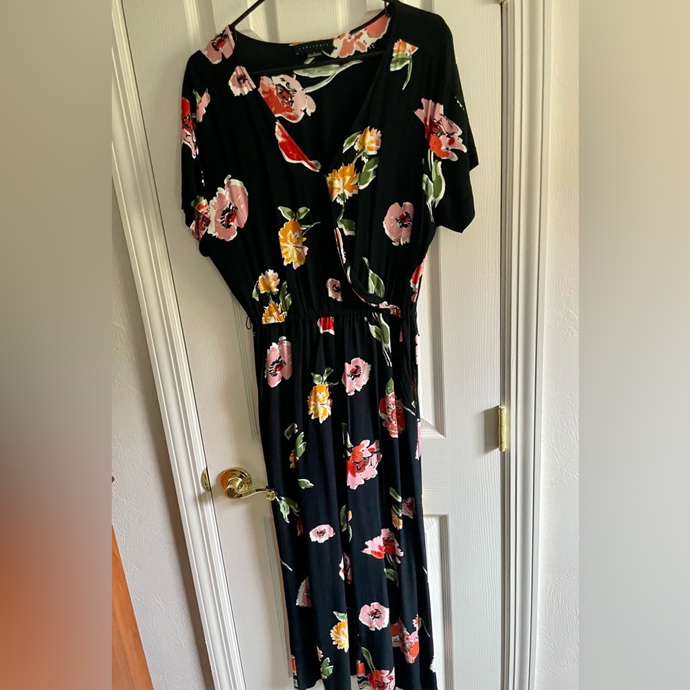 Sanctuary black/floral jumpsuit size L